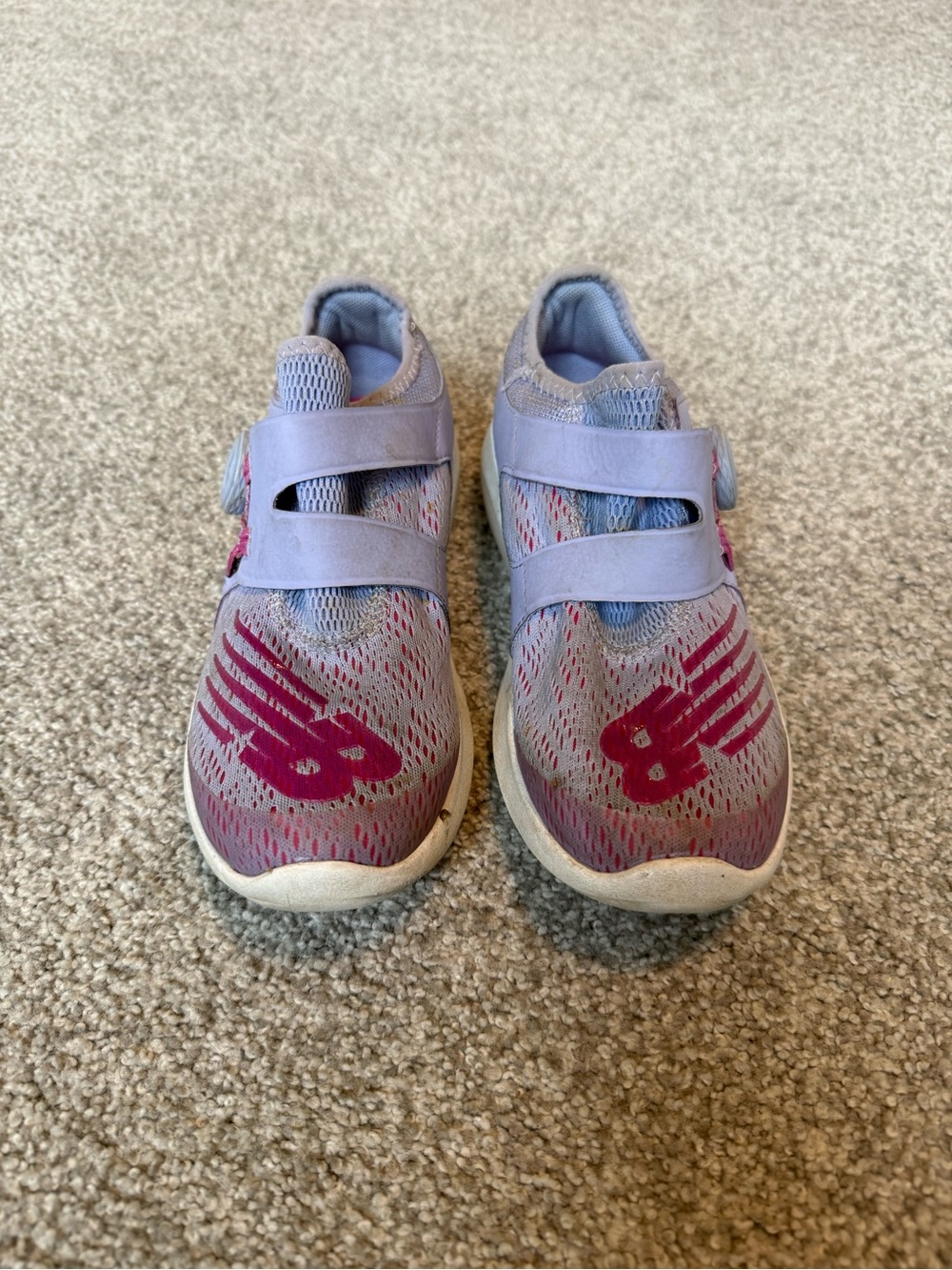 New Balance BoA Kids Lavender and Magenta Hook-and-Loop Sneakers